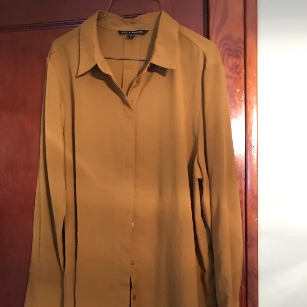 Zac and Rachel Mustard blouse size XL